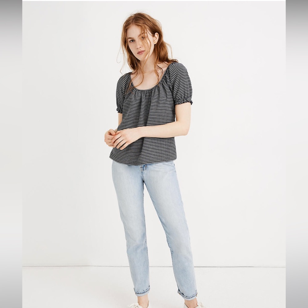 Madewell Texture & Thread Peasant Top in Stripe